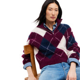 Felpa Donna Tommy Jeans Fluffy Quarter Zip Viola Blu | NonSoloSport