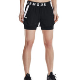 Under Armour Pantaloncini UA Play Up 2-in-1 Donna Nero Bianco | NonSoloSport