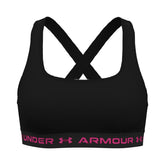 Bra Donna Under Armour Mid Crossback Nero Bianco | NonSoloSport
