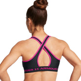 Reggiseno Sportivo Donna Under Armour Mid Crossback Nero Rosa | NonSoloSport