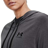 Under Armour Felpa Rival Terry Fz Donna Grigio | NonSoloSport