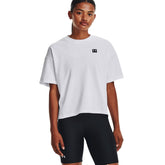 T-Shirt Donna Under Armour Ua Logo Lc Oversized Hw Ss Bianco | NonSoloSport