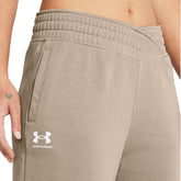 Pantaloni Donna Under Armour Ua Rival Terry Crop Wide Leg Beige | NonSoloSport