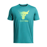 T-Shirt Uomo Under Armour Project Rock Manica Corta Poly Cotton Payoff Graphic Verde | NonSoloSport