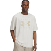 T-Shirt Uomo Under Armour Heavyweight Branded Bianco Beige | NonSoloSport