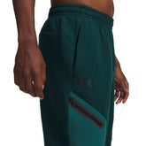 Pantalone Uomo Under Armour Unstoppable Fleece Verde Nero | NonSoloSport