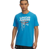 T-Shirt Uomo Under Armour Hoops Net Blu Bianco | NonSoloSport