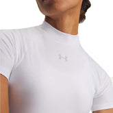 Maglia Donna Under Armour HeatGear Mock Crop Bianco Grigio | NonSoloSport