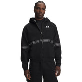 Maglia Uomo Under Armour Icon Fleece Taped Nero Bianco | NonSoloSport