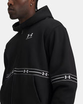 Maglia Uomo Under Armour Icon Fleece Taped Nero Bianco | NonSoloSport