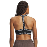 Reggiseno Donna Under Armour HeatGear Mid T-Back Nero Bianco | NonSoloSport