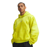 Felpa Uomo Under Armour Icon Fleece Printed Giallo Fluo | NonSoloSport
