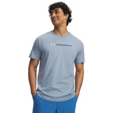 T-Shirt Uomo Under Armour Logo Wordmark Azzurro | NonSoloSport