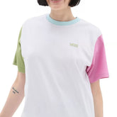 Vans T-Shirt Left Chest Colorblock Donna Bianco | NonSoloSport