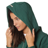 Felpa Donna What's Over College French Terry Full Zip Cappuccio Verde | NonSoloSport
