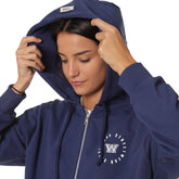 Felpa Donna What's Over College French Terry Full Zip Cappuccio Navy | NonSoloSport