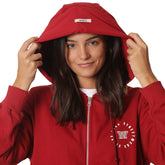 Felpa Donna What's Over College French Terry Full Zip Cappuccio Rosso | NonSoloSport
